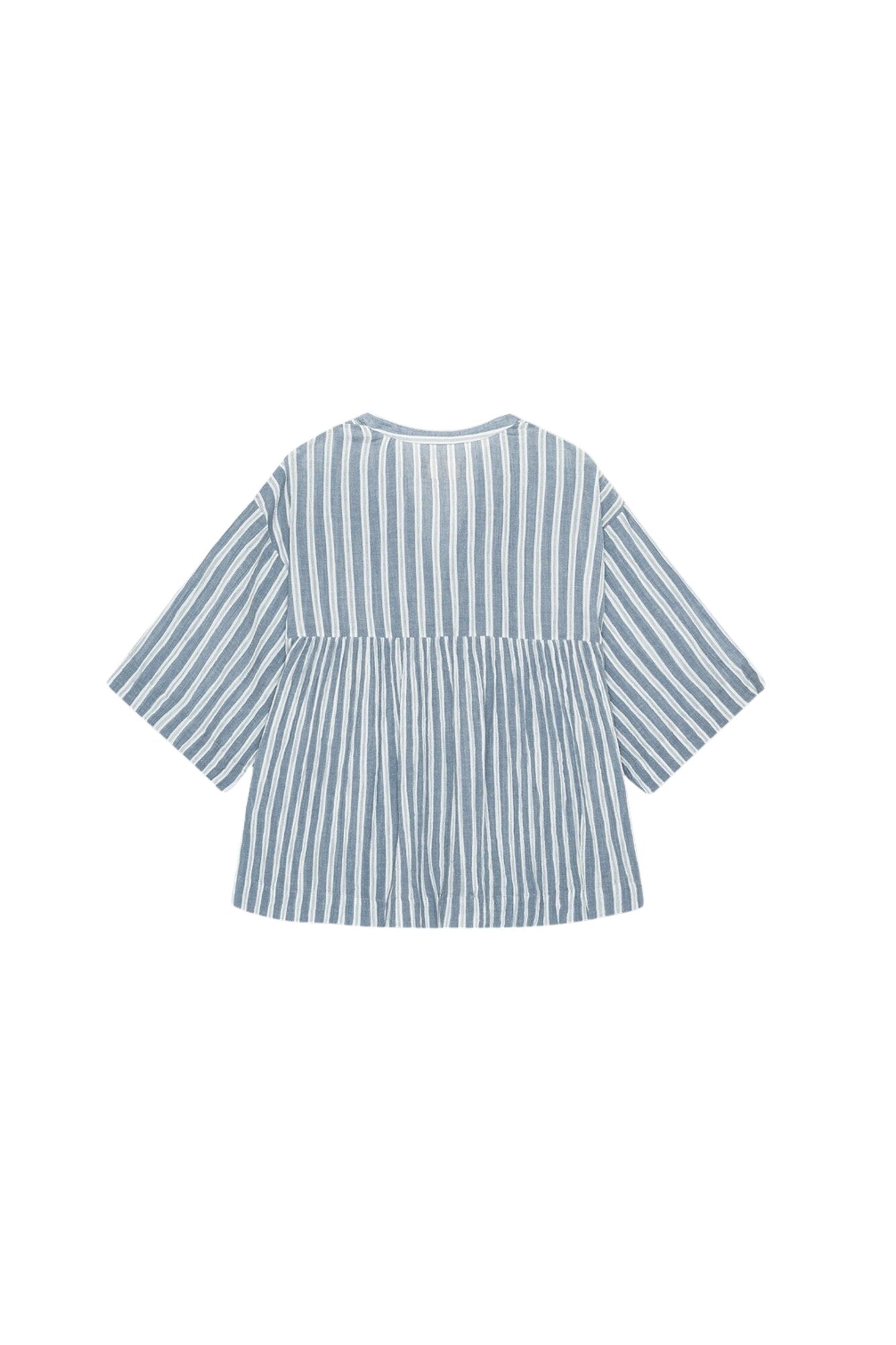 Simple stripe skjorte - Sea blue/ecru